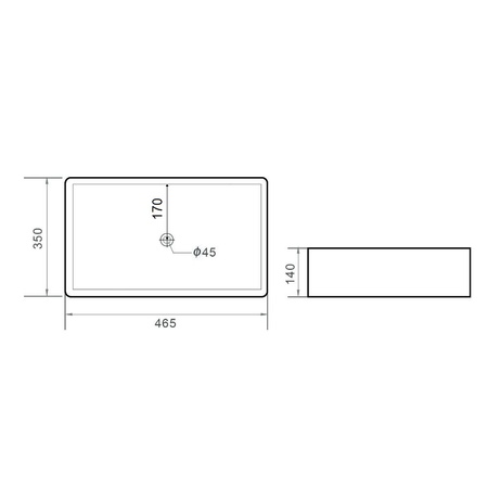 Раковина накладная (46,5х35) Orange  B02-460MB черный матовый